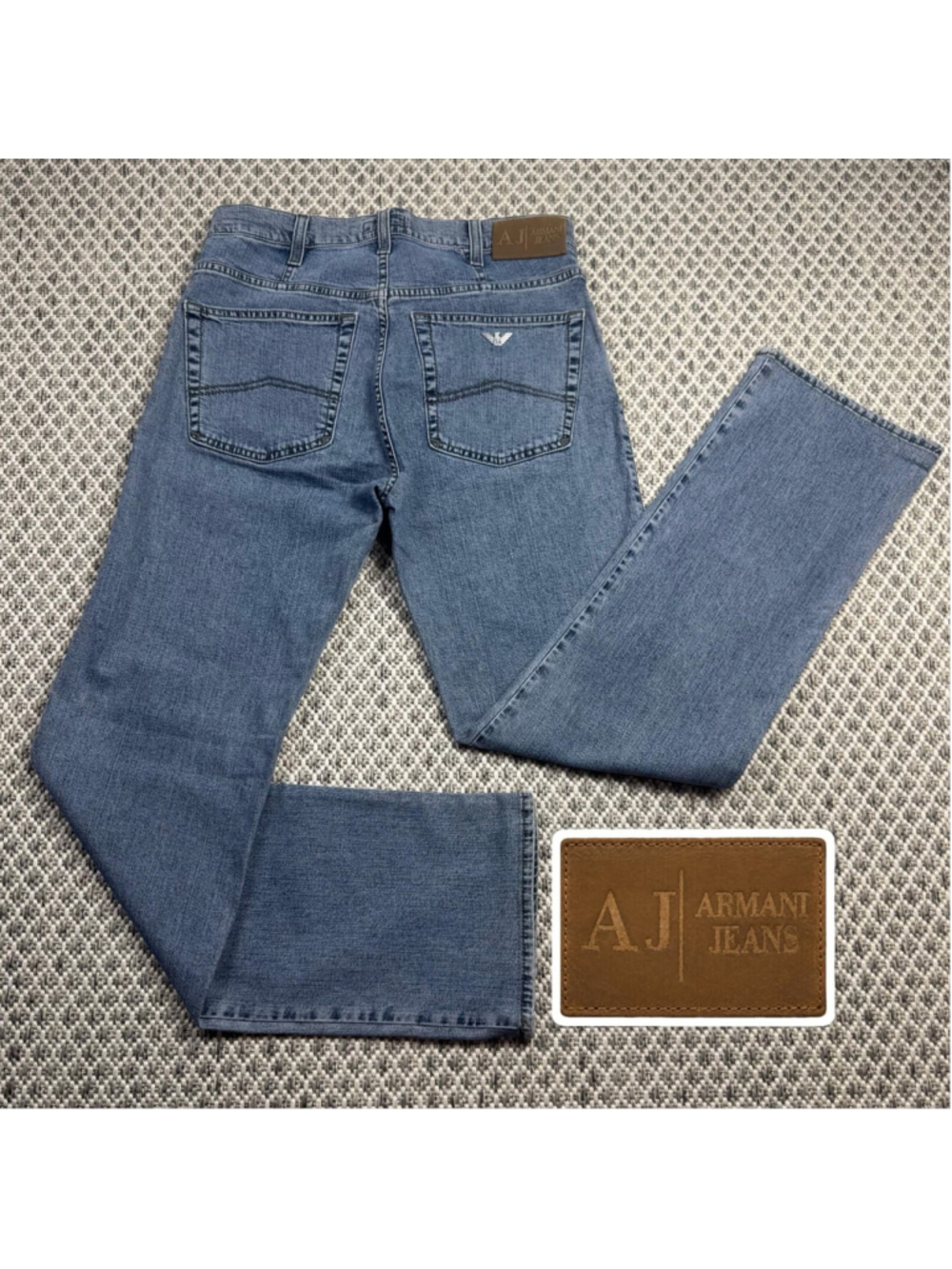 Armani Jeans Womens 28 Blue Stretch Denim Jeans AJ Eagle Logo Y2K